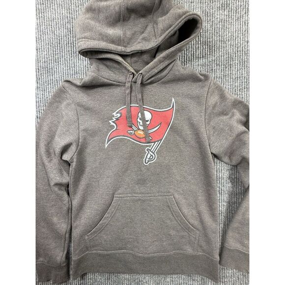 Tampa Bay Buccaneers Hoodie Mens Small‎ Brady #12 Gray Logo Sweatshirt Fanatics - Picture 1 of 10